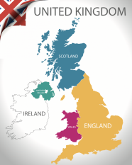 Nástěnná mapa Velké Británie