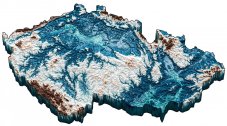 Nástěnná mapa České republiky - topografická