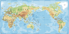 Nástěnná mapa světa – Pacifický pohled