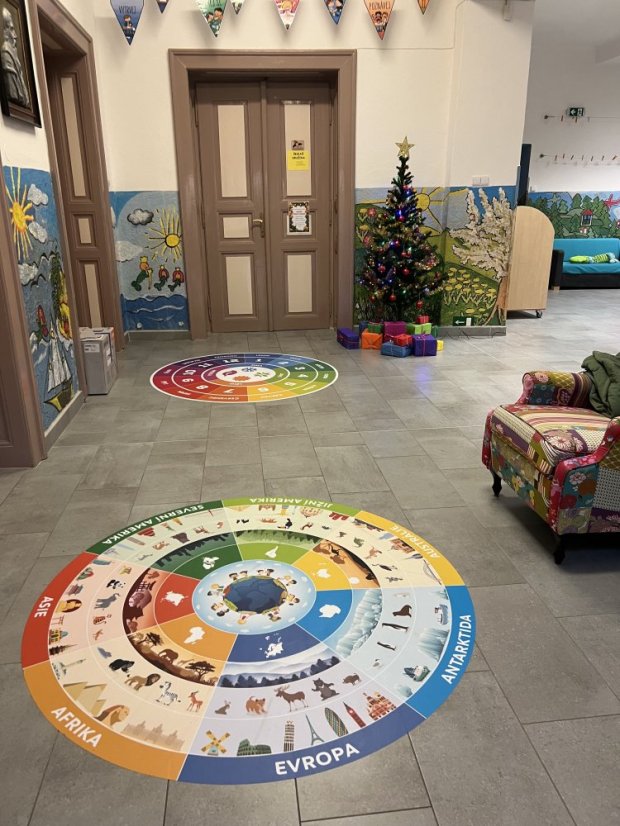 Podlahový kruh - světadíly