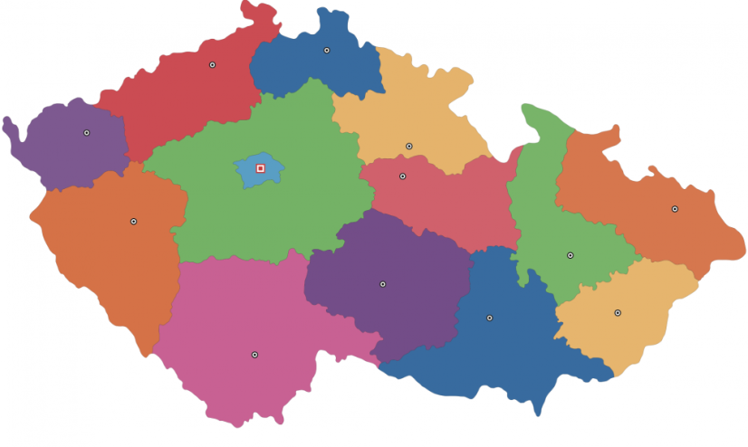 Nástěnná mapa České republiky - politická - S feromagnetickým povrchem: ANO