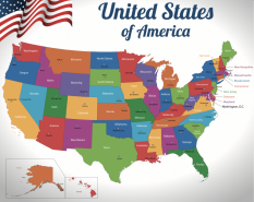 Nástenná mapa USA