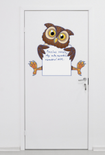 Sovička - magnetický polep na dveře s popisovatelnou plochou