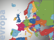 Nástěnná mapa Evropy - politická
