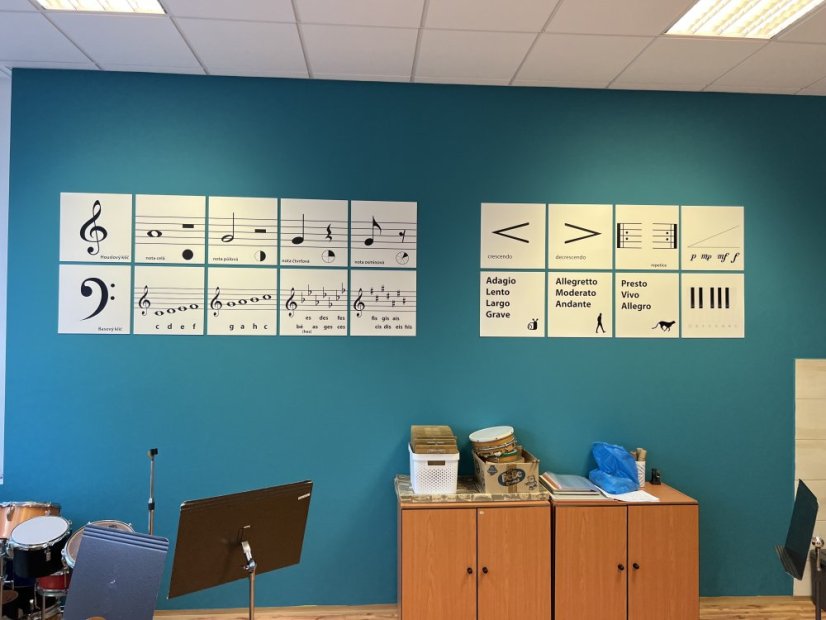 Nástěnné panely - noty a hudební symboly - velká sada
