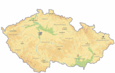 Nástěnná mapa České republiky - geografická