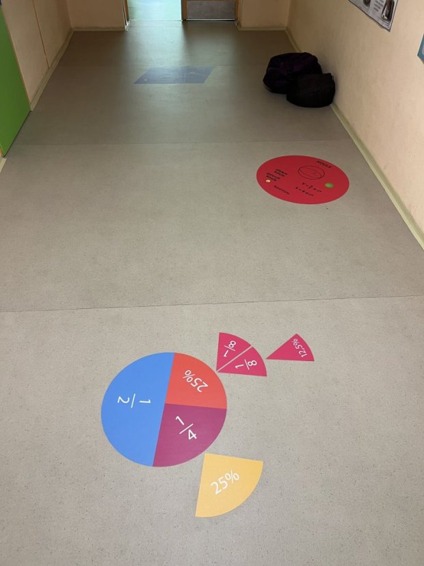 Geometrické tvary - podlahové polepy