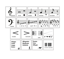 Nástěnné panely - noty a hudební symboly - velká sada